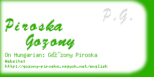 piroska gozony business card